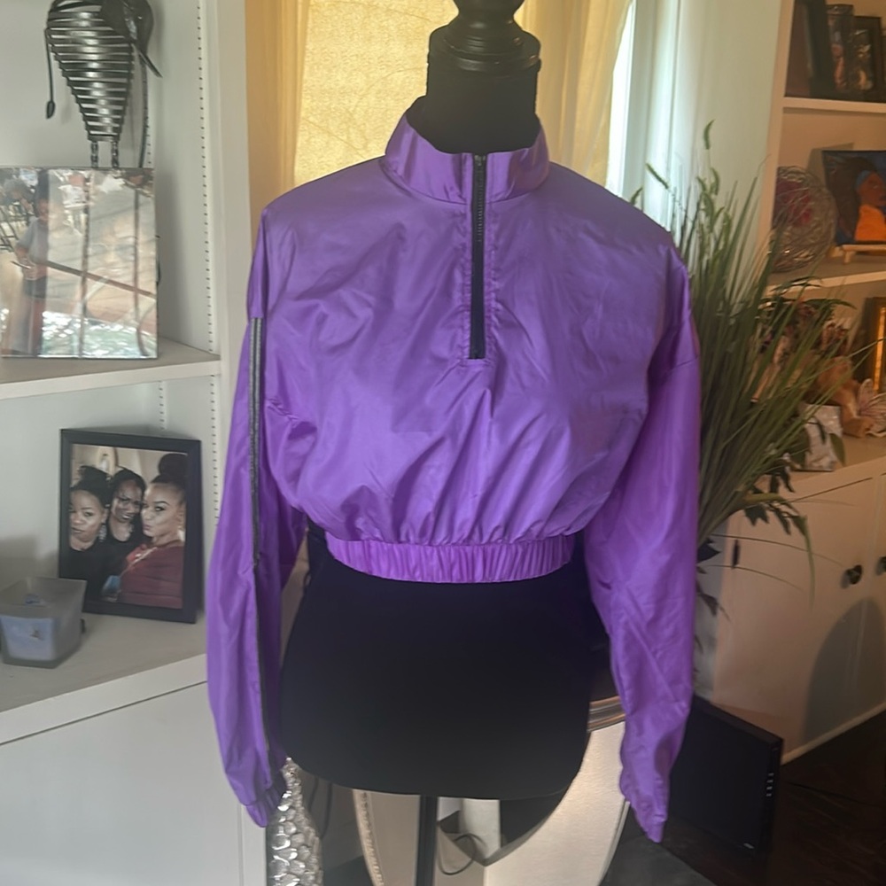 FASHION NOVA Reflector Crop wind breaker jacket